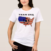 Team USA Distressed Flag Soccer Game Day 2026 トライブレンドＴシャツ (正面)