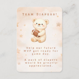 Team Watercolor Teddy Bear Football  エンクロージャーカード