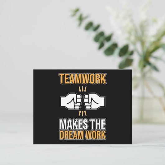 Team Work Makes Dream Work Employee Appreciation G ポストカード (スタンド正面)