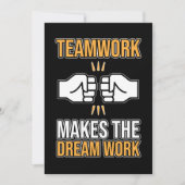 Team Work Makes Dream Work Employee Appreciation G 招待状 (正面)