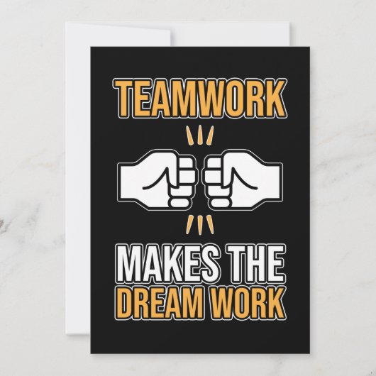 Team Work Makes Dream Work Employee Appreciation G 招待状 (正面)