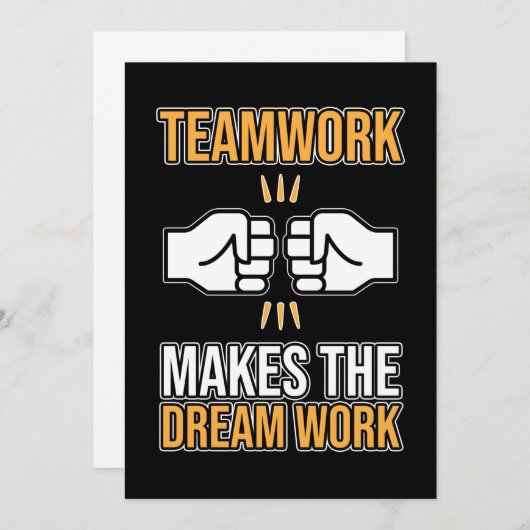 Team Work Makes Dream Work Employee Appreciation G 招待状 (正面/裏面)