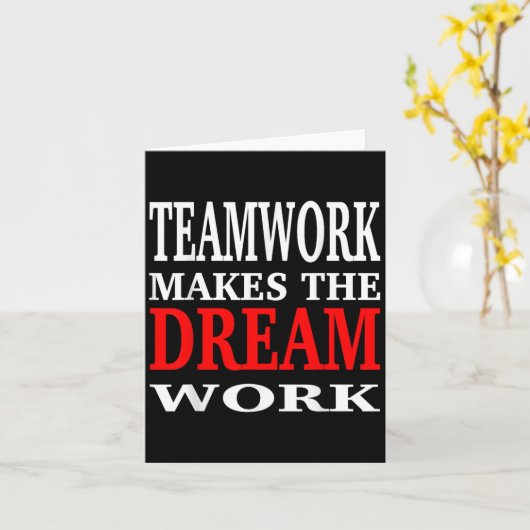 Team Work Makes The Dream Work Teamwork Motivation カード (黄色い花)