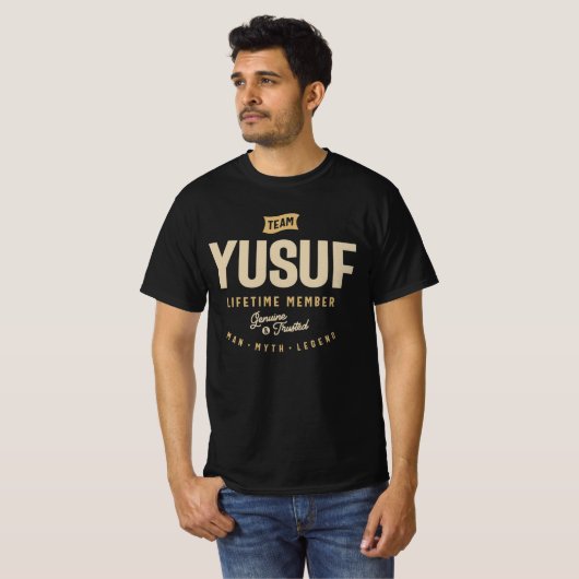 Team Yusuf Lifetime Member Personalized Name  Tシャツ (正面フル)