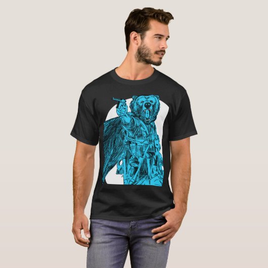 #Teamb3ar -戦場くまの青 Tシャツ (正面フル)