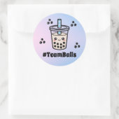 #TeamBalls タピオカ入りお茶でジェンダーリビール ラウンドシール (バッグ)