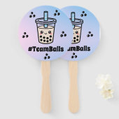 #TeamBalls No Balls Bubble Tea Boba Gender Reveal ハンドファン (正面&裏面)