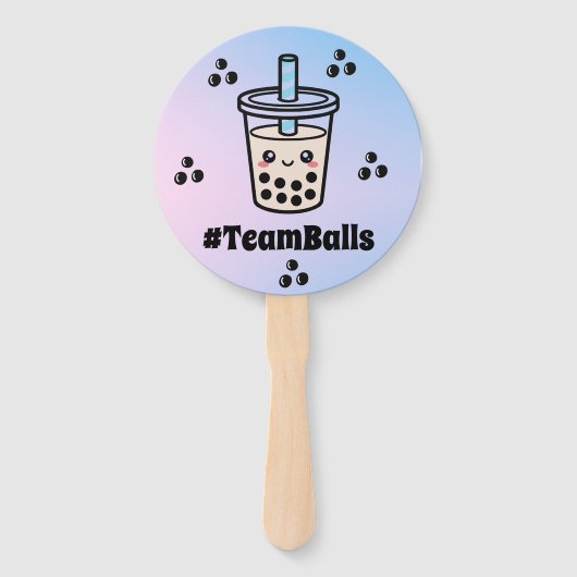 #TeamBalls No Balls Bubble Tea Boba Gender Reveal ハンドファン (正面)