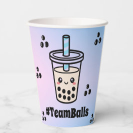 #TeamBalls No Balls Bubble Tea Boba Gender Reveal 紙コップ