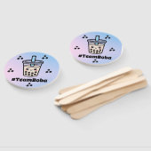 #TeamBoba No Boba Bubble Tea Boba Gender Reveal ハンドファン (組立なし)