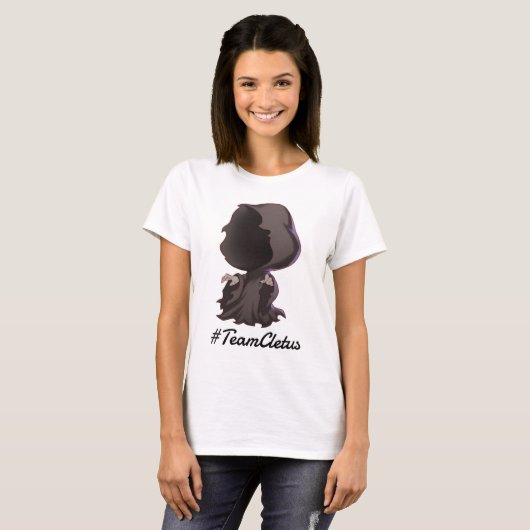 #TeamCletusのチビ(小さくかわいく書いた感じ)のワイシャツの胸だけ Tシャツ (正面フル)