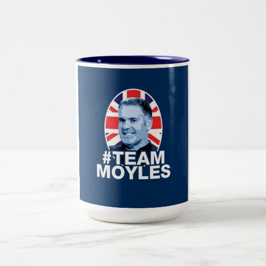 #TEAMMOYLESのコーヒー・マグの青 ツートーンマグカップ (中央)