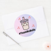 #TeamNoBalls No Boba Bubble Tea Boba Gender Reveal ラウンドシール (封筒)