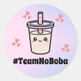 #TeamNoBoba No Balls Bubble Tea Boba Gender Reveal ラウンドシール