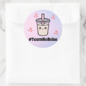 #TeamNoBoba No Balls Bubble Tea Boba Gender Reveal ラウンドシール (バッグ)