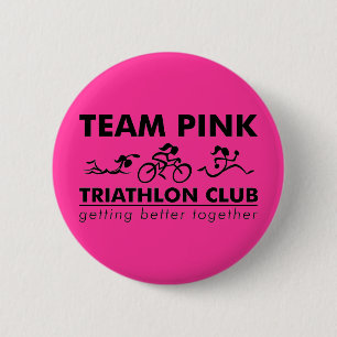 TeamPinkの長方形のロゴ 缶バッジ