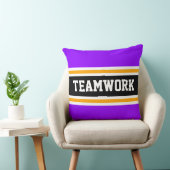 TEAMWORKおもしろいパープル白黒レースストライプズ クッション (椅子)