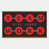 TEAMWORKがやる気を起こさせるGamesスタンプを獲得 長方形シール (正面)