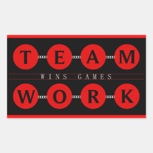 TEAMWORKがやる気を起こさせるGamesスタンプを獲得 長方形シール