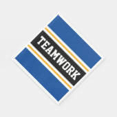 TEAMWORKスポーティ白黒オレンジレーシングストライプ スタンダードランチョンナプキン (角)