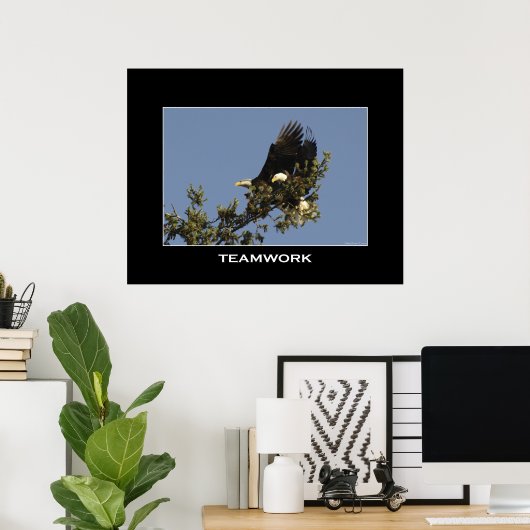 TEAMWORKフォトやる気を起こさせるポスター ポスター (ホームオフィス)
