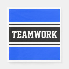 TEAMWORKブライト白黒レーシングストライプ スタンダードランチョンナプキン