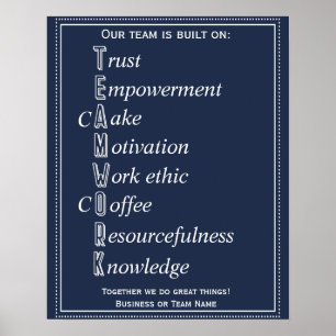 Teamwork やる気を起こさせる Acrostic ポスター