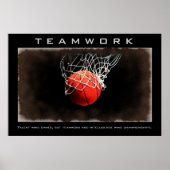 Teamwork Basketball Motivational ポスター (正面)