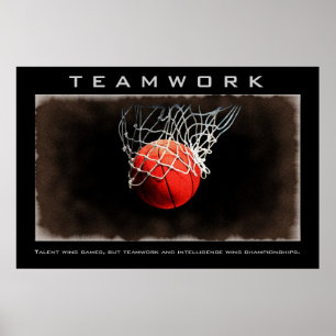 Teamwork Basketball Motivational ポスター
