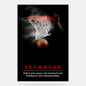 Teamwork Basketball Motivational Inspirational アクリルサイン (正面)