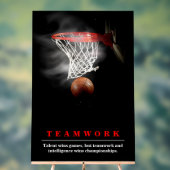 Teamwork Basketball Motivational Inspirational アクリルサイン (ニュートラル)