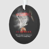Teamwork Basketball Motivational Inspirational オーナメント (正面)