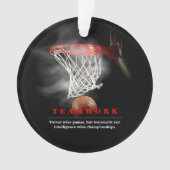 Teamwork Basketball Motivational Inspirational オーナメント (正面)