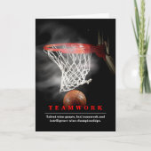 Teamwork Basketball Motivational Inspirational カード (正面)