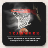 Teamwork Basketball Motivational Inspirational コースター (正面)