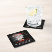 Teamwork Basketball Motivational Inspirational スクエアペーパーコースター (インサイチュ)