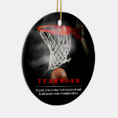 Teamwork Basketball Motivational Inspirational セラミックオーナメント (右)
