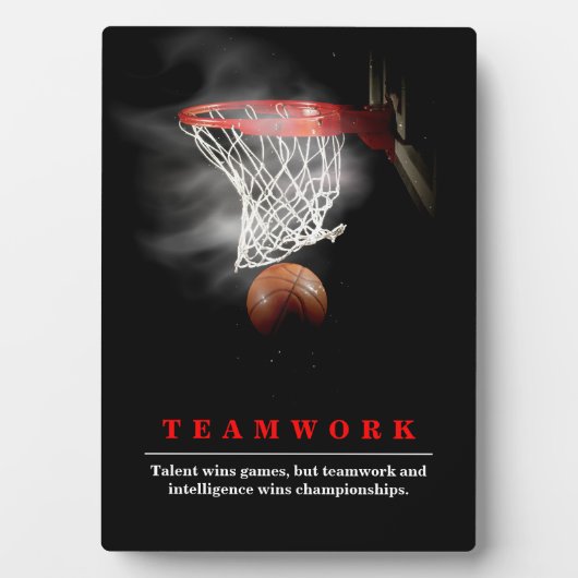 Teamwork Basketball Motivational Inspirational フォトプラーク (正面)