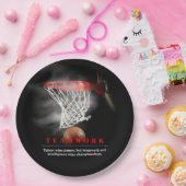 Teamwork Basketball Motivational Inspirational ペーパープレート (パーティー)