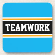 TEAMWORK Bright Azure Orange Black Racing Stripes