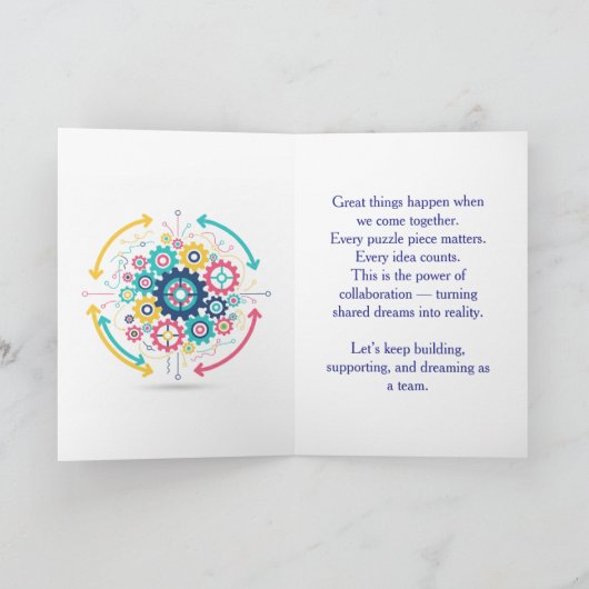 Teamwork Makes the Dream Work Greeting Cards カード (内部)