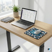 Teamwork Makes The Dream Work | Modern Blue Geomet マウスパッド