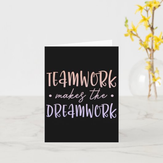 Teamwork Makes The Dreamwork Employee Team Motivat カード (黄色い花)