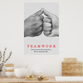 Teamwork Motivational Inspirational Quote Hands ポスター (キッチン)