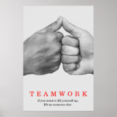Teamwork Motivational Inspirational Quote Hands ポスター (正面)