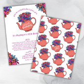 Teapot 90かわいらしth誕生日カードシャワーバイメール 招待状