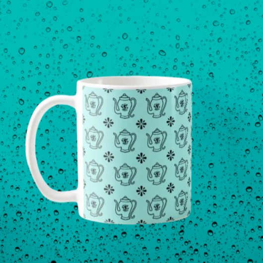 Teapot and Botanical コーヒーマグカップ