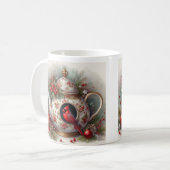 Teapot Birdhouse Cardinal 7 コーヒーマグカップ (正面左)