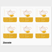 Teapot Calendula Tea Label スクエアシール (シート)