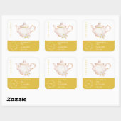 Teapot Chamomile Tea Label スクエアシール (シート)